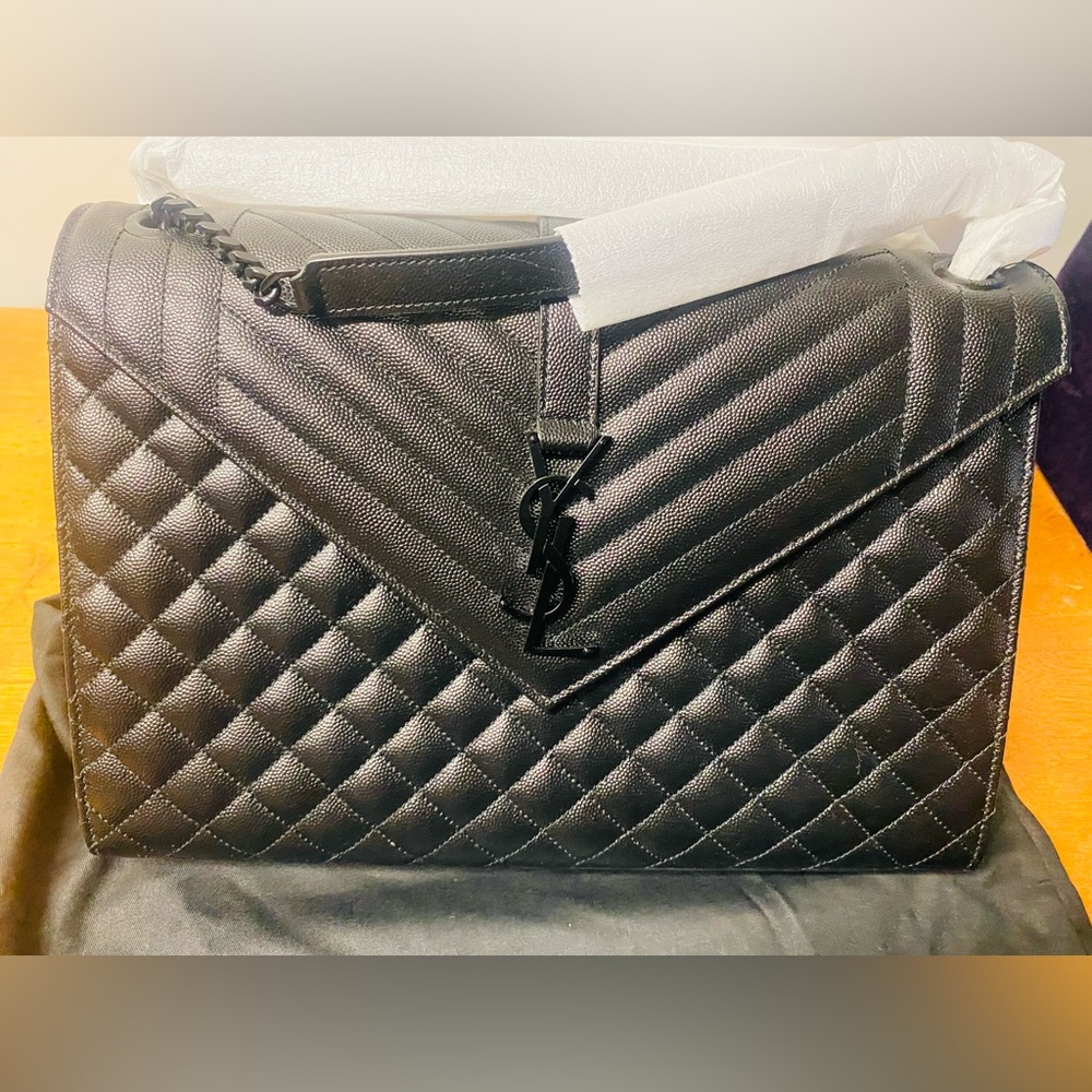 YSL Large Envelope Triquilt bag